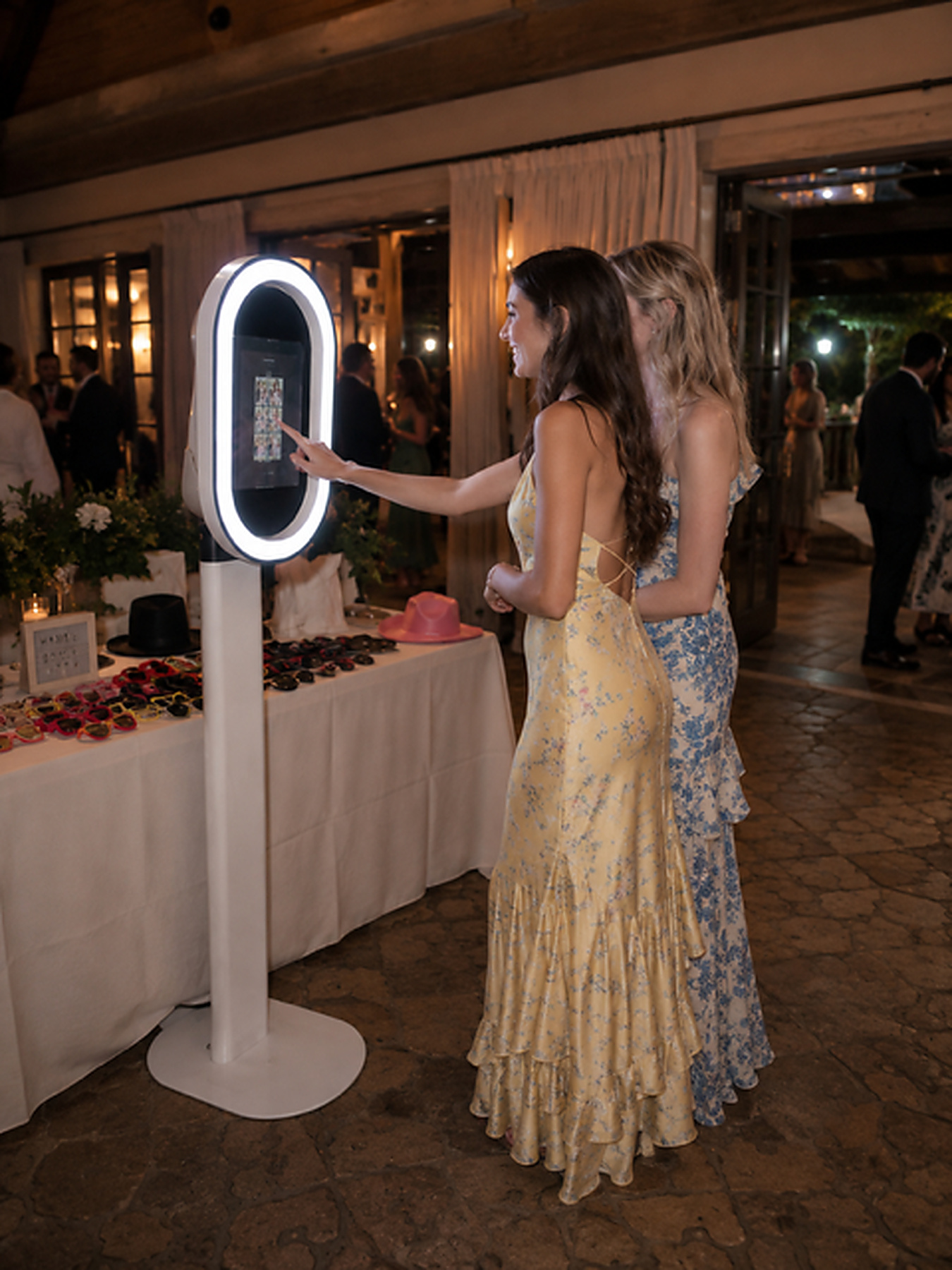 Guests using photobooth